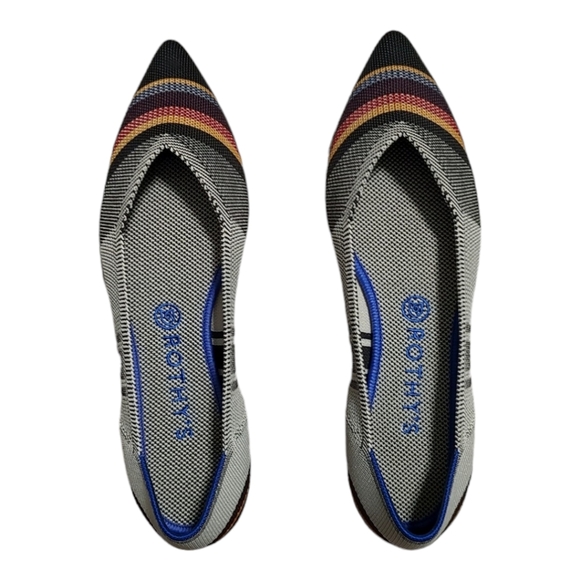 NEW Rothy's The Point Inverse Stripe Gray & Multicolor Flats Women's Size 10.5 - Picture 10 of 11